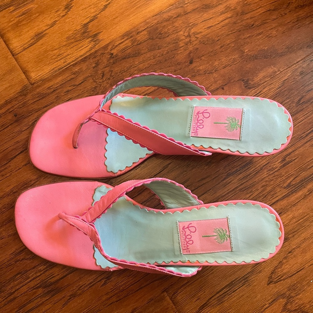 Vintage Lilly Pulitzer Pink Heeled Sandals